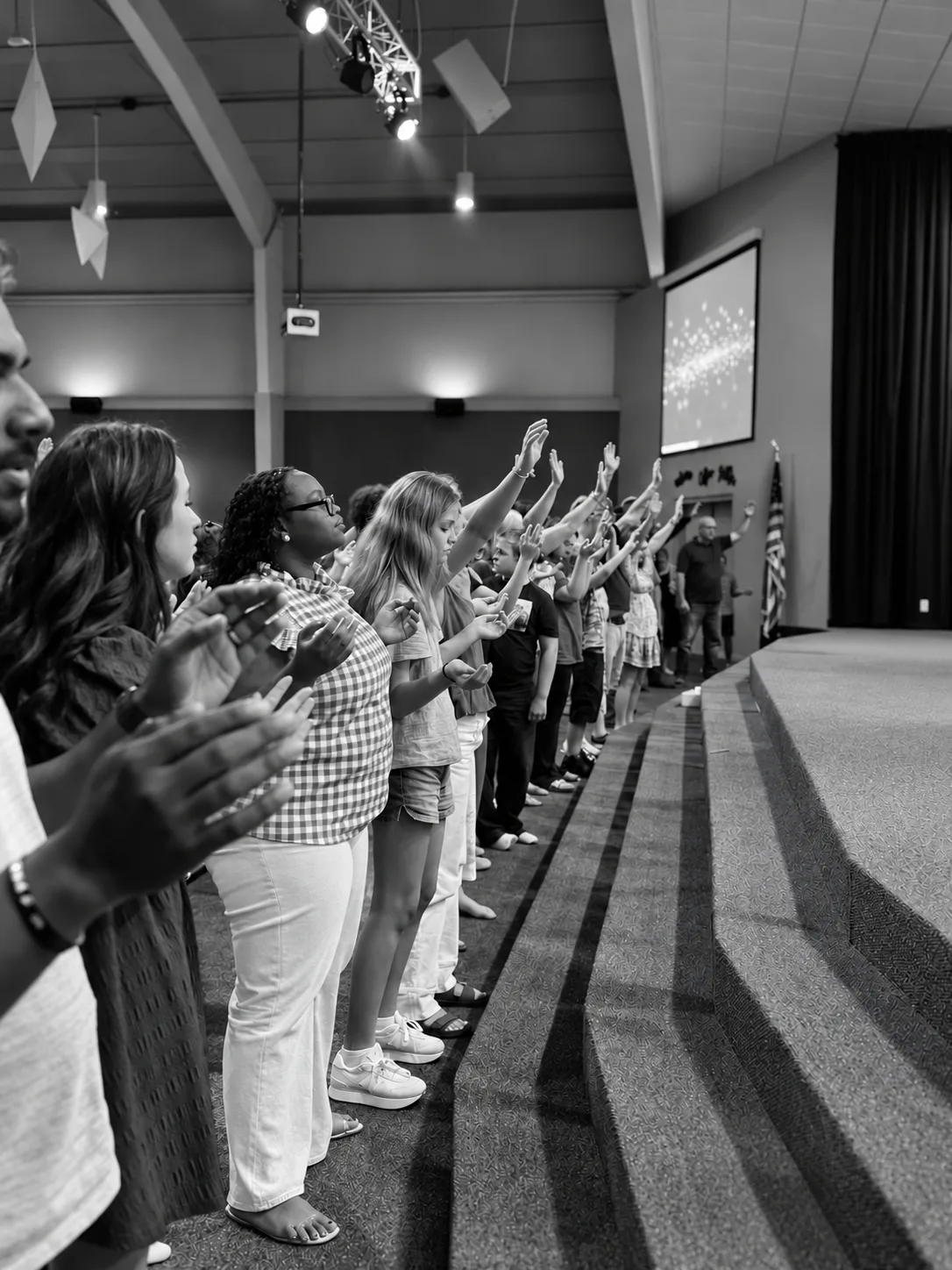 Hands raised in worship