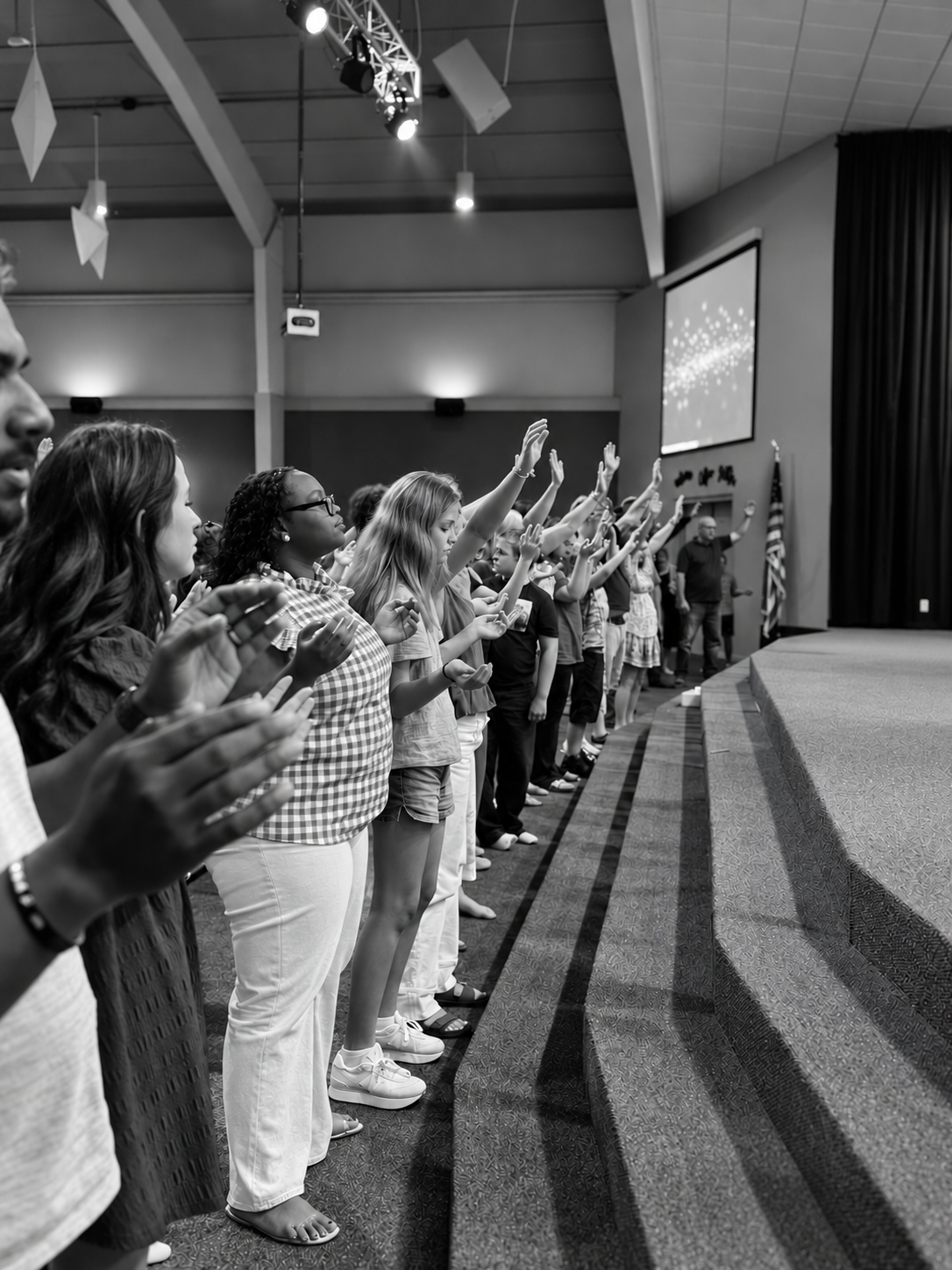 Congregation worshiping
